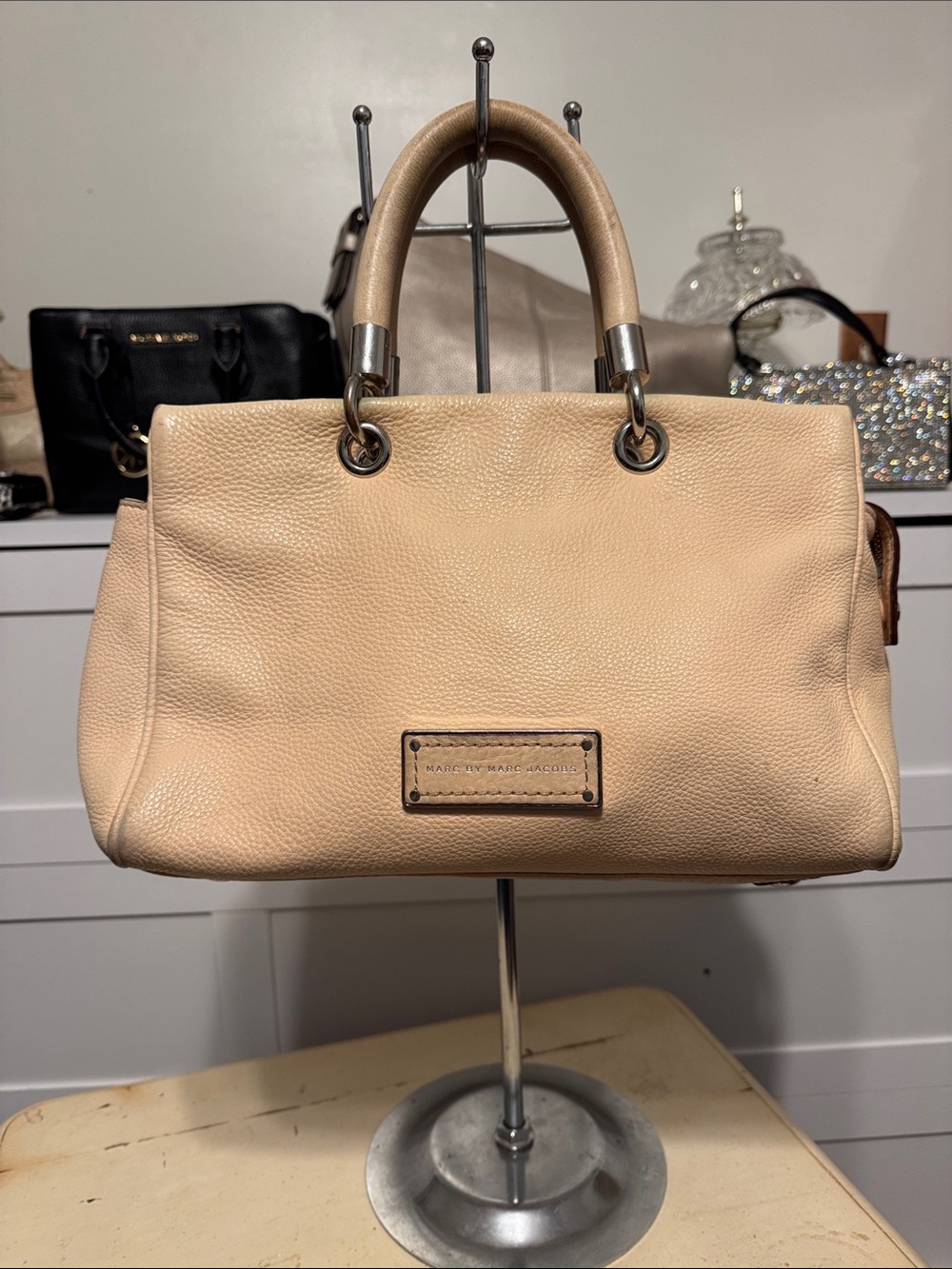 Marc by Marc Jacobs Cream Pebble Leather “Too Hot To Handle” Satchel